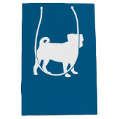 Pug Party Blue Theme Celebration Medium Cadeauzakje (Voorkant)