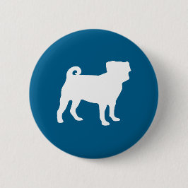 Pug Party Blue Theme Celebration Ronde Button 5,7 Cm