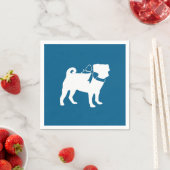 Pug Party Blue Theme Celebration Servet (Insitu)