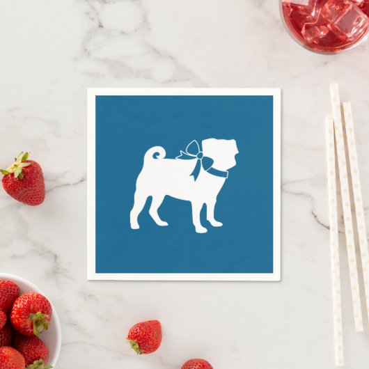 Pug Party Blue Theme Celebration Servet (Insitu)