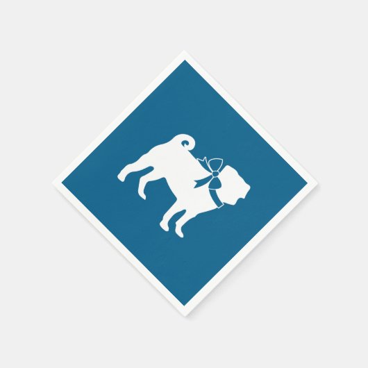 Pug Party Blue Theme Celebration Servet (Hoek)