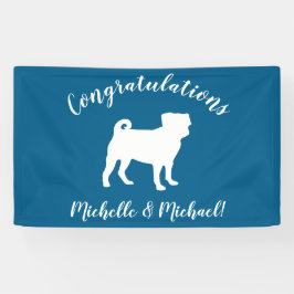 Pug Party Blue Theme Celebration Spandoek