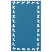 Pug Party Blue Theme Celebration Tafelkleed (Voorkant)