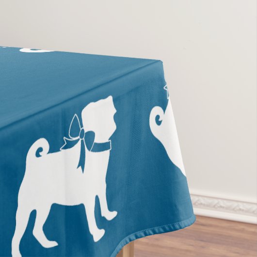 Pug Party Blue Theme Celebration Tafelkleed (Voorbeeld)