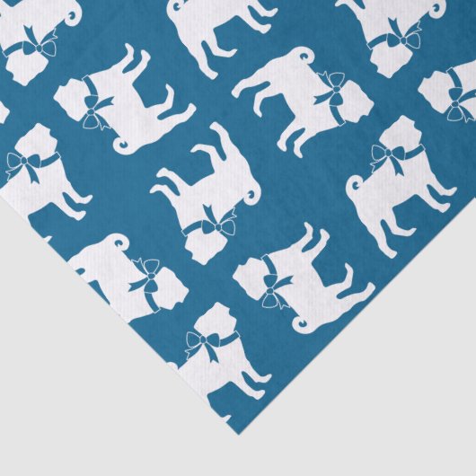 Pug Party Blue Theme Celebration Tissuepapier (Detail)