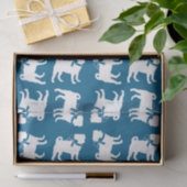 Pug Party Blue Theme Celebration Tissuepapier (Geschenk)