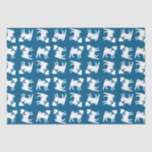 Pug Party Blue Theme Celebration Tissuepapier (Voorkant)