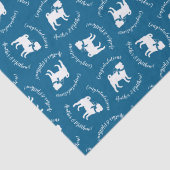 Pug Party Blue Theme Celebration Tissuepapier (Detail)