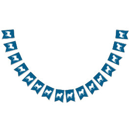 Pug Party Blue Theme Celebration Vlaggetjes