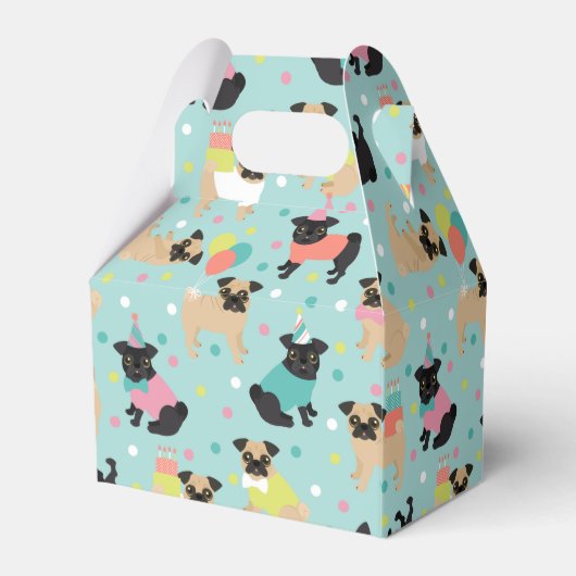 Pug Party Favor Box Bedankdoosjes (Achterkant)