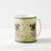 Pug Party in Hand Painted Earth Tones Koffiemok (Voorkant rechts)