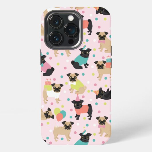 Pug Party iPhone Hoesje (Achterkant)