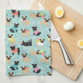 Pug Party Kitchen Towel Theedoek (Quarter Fold)