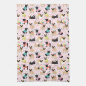 Pug Party Kitchen Towel Theedoek (Verticaal)