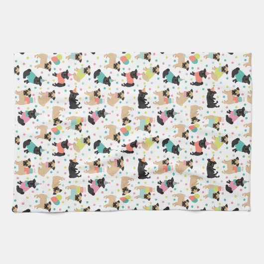 Pug Party Kitchen Towel Theedoek (Horizontaal)