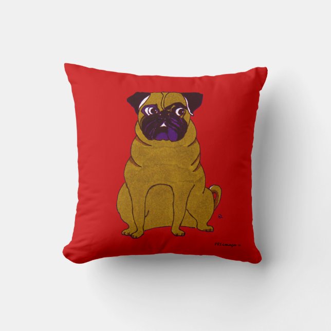 Pug Patrick American MoJo Pillow Kussen (Voorkant)