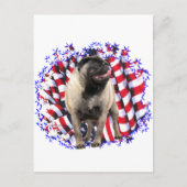 Pug Patriot Briefkaart (Voorkant)