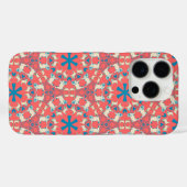 Pug patroon Modern koraalrood Case-Mate iPhone Case (Achterkant (horizontaal))
