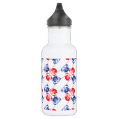 Pug Patroon rood blauw Waterfles (Rechts)