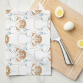 Pug Pattern blauw Theedoek (Quarter Fold)