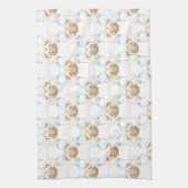 Pug Pattern blauw Theedoek (Verticaal)