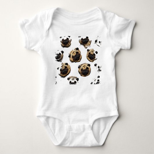 Pug Pattern bywhacky Romper (Voorkant)
