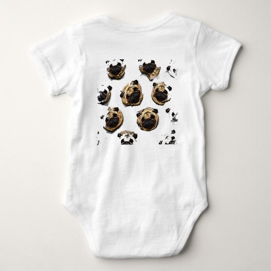 Pug Pattern bywhacky Romper (Achterkant)
