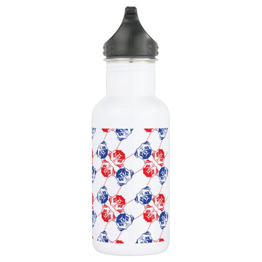 Pug Pattern rode blu Waterfles (Rechts)