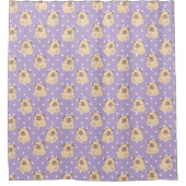 Pug Pattern Shower Curtain Douchegordijn (Voorkant)