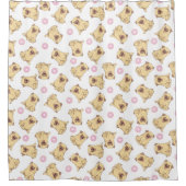 Pug Pattern Shower Curtain Douchegordijn (Voorkant)