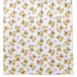 Pug Pattern Shower Curtain Douchegordijn