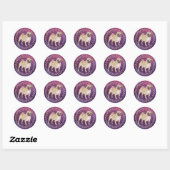 Pug Paw afdrukken en ruimte achtergrond Ronde Sticker (Vel)