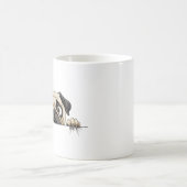 Pug Peeking Schattige Schattig Funny Animal Cartoo Koffiemok (Center)