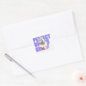 PUG-PERFECT UNIQUE GIRL-blue Vierkante Sticker (Envelop)