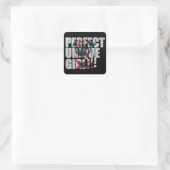 PUG-PERFECT UNIQUE GIRL-white Vierkante Sticker (Tas)