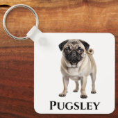Pug personaliseren sleutelhanger (Voorkant)