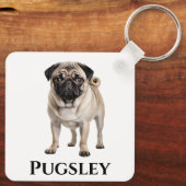 Pug personaliseren sleutelhanger (Achterkant)