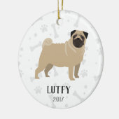 Pug Personalized Dog kerstversiering Keramisch Ornament (Links)