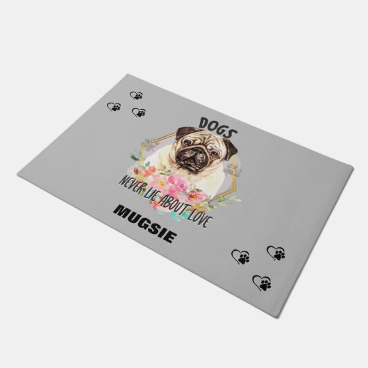"PUG" PERSONALIZED DOORMAT DEURMAT (Schuin)