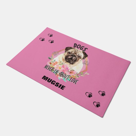 "PUG" PERSONALIZED DOORMAT DEURMAT (Schuin)