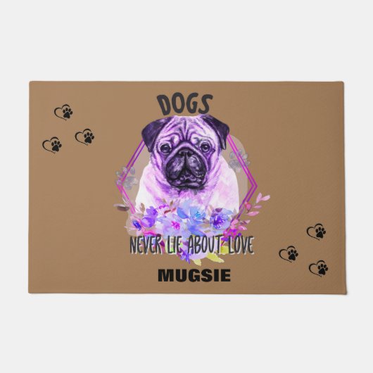"PUG" PERSONALIZED DOORMAT DEURMAT (Voorkant)