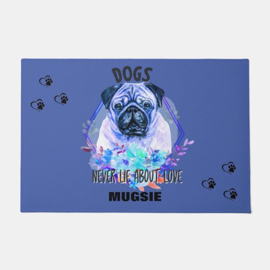 "PUG" PERSONALIZED DOORMAT DEURMAT (Voorkant)