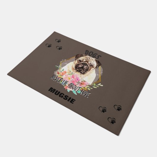 "PUG" PERSONALIZED DOORMAT DEURMAT (Schuin)