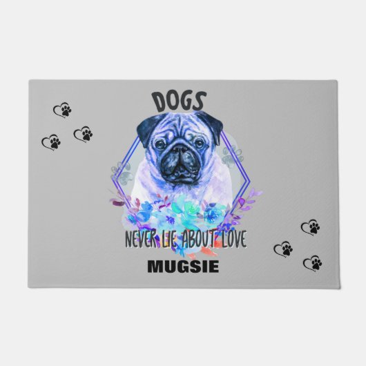 "PUG" PERSONALIZED DOORMAT DEURMAT (Voorkant)