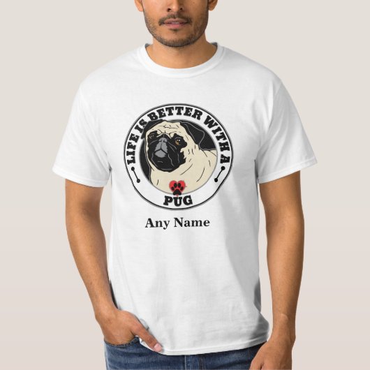 Pug-persoonlijk leven is beter met een pug t-shirt (Voorkant)