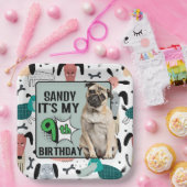 Pug - persoonlijke negende verjaardag papieren bordje (Feest)