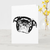 Pug Persoonlijkheid Festiviteit Notitie Kaart (Gele Bloem)