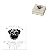 Pug Pet Dog achternaam en retour adres Rubberstempel (Gestempeld)