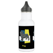 Pug Pet Dog Silhouette Yellow & Blue Grid Waterfles (Links)