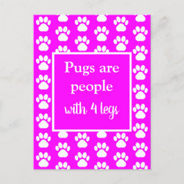 Pug Pet Fun-honden zijn mensen met vier benen in r Briefkaart